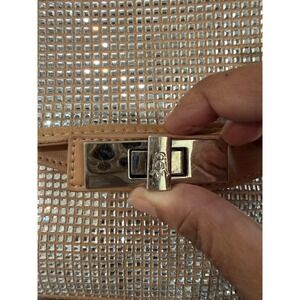 Steve Madden Tan Rhinestone Top Handle Bag Nude Sparkly Evening Handbag